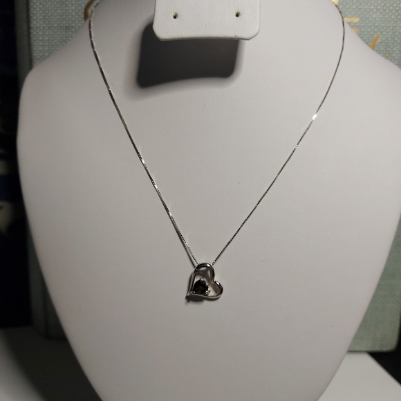 SMOKY QUARTZ HEART PENDANT NECKLACE 925SS - Picture 10 of 11